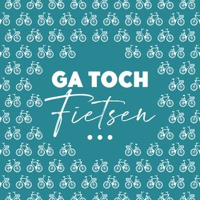 Felicitatiekaart pensioen fietsen vrije tijd man vrouw hip