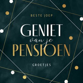 Felicitatiekaart pensioen genieten confetti goud relaxen