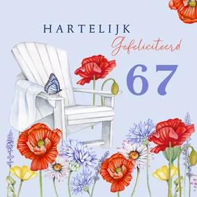 Felicitatiekaart pensioen klaprozen