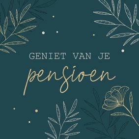 Felicitatiekaart pensioen met lijntekeningen