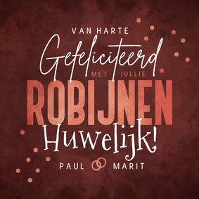 Felicitatiekaart robijn huwelijk goud confetti 40 jaar rood