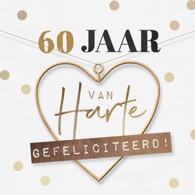 Felicitatiekaart stijlvol hart huwelijksjubileum liefde