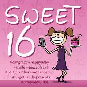 Felicitatiekaart Sweet 16