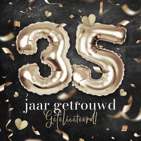 Felicitatiekaart trouwdag huwelijk 35 jaar getrouwd confetti