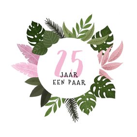 Felicitatiekaart trouwjubileum met plantjes 