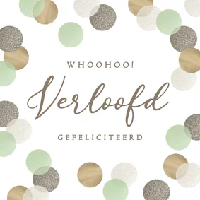 Felicitatiekaart verloofd confetti feestelijk algemeen