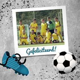 Felicitatiekaart voetbal met betonlook 