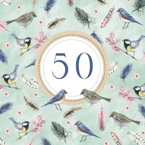 Felicitatiekaart vogels leeftijd