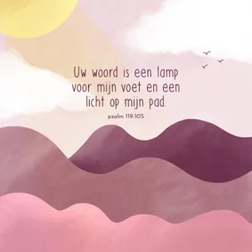 Felicitatiekaart volwassen doop roze golven en zonnestralen