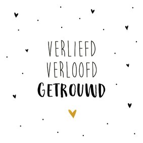 Felicitatiekaart voor huwelijk verliefd verloofd getrouwd