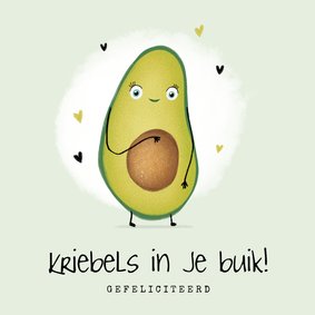 Felicitatiekaart zwanger avocado hartjes zwangerschap