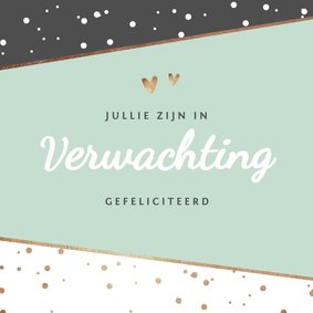 Felicitatiekaart zwanger in verwachting goud stijlvol