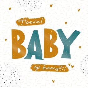 Felicitatiekaart zwangerschap Hoera, baby op komst