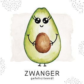 Felicitatiekaart zwangerschap met zwangere avocado 