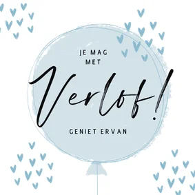 Felicitatiekaart zwangerschapsverlof hartjes ballon jongen