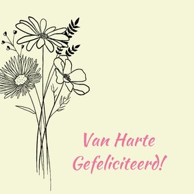 Felicitatiekaarten met leuke stijlvolle bloemen 