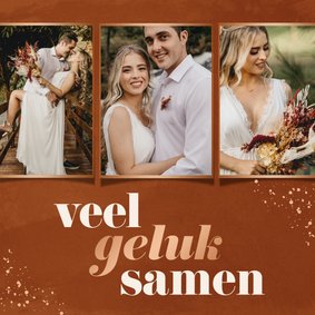 Felicitatiekaartje drie foto's veel geluk samen 