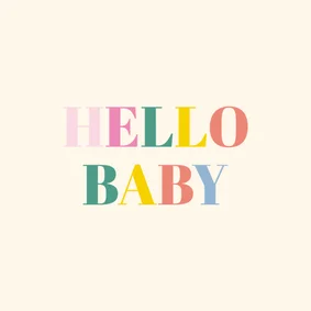 Felicitatiekaartje hello baby regenboog