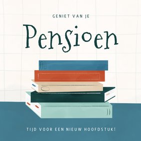 Felicitatiekaartje pensioen nieuw hoofdstuk blauw