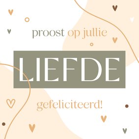 Felicitatiekaartje proost op jullie liefde hip abstract