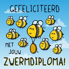 Felicitatiekaartje zwermdiploma