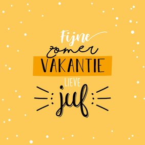 Fijne zomervakantie lieve juf