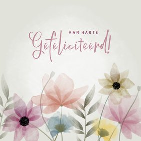 Fleurige felicitatiekaart met bloemen