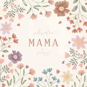 Fleurige Moederdag kaart mama met bloemen