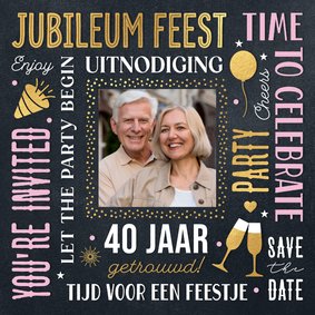 Foto jubileum uitnodiging trouwdag 40 jaar