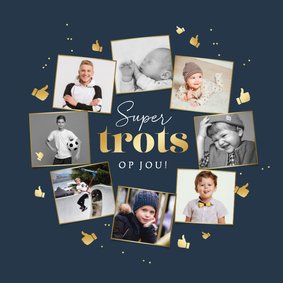 Fotocollage geslaagd super trots goud