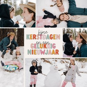 Fotocollage kerst met vijf foto's en vrolijke tekst