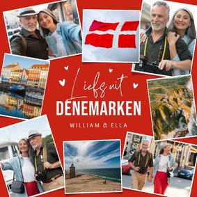 Fotocollage vakantie liefs uit Denemarken hartjes