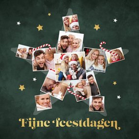 Fotokaart fotocollage ster zuurstok fijne feestdagen