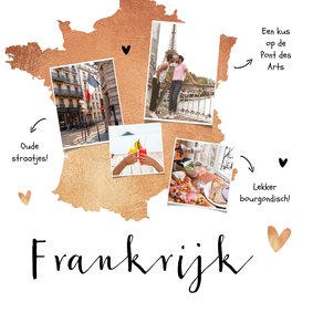 Fotokaart Frankrijk fotocollage hartjes stijlvol