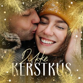 Fotokaart grote foto gouden dennenkader