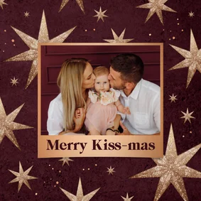 Fotokaart kerststerren foto kissmas liefde feestdagen rood