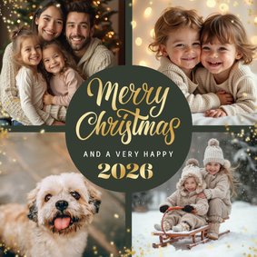 Fotokaart kerstwens merry christmas sprankelend 2026