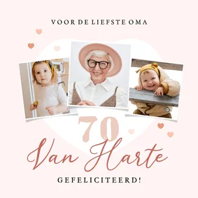 Fotokaart met hart in warme en zachte tinten