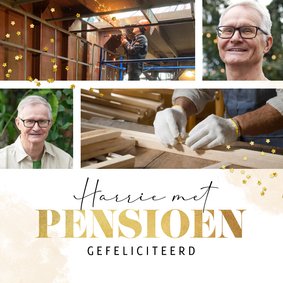 Fotokaart pensioen gefeliciteerd bedankt medewerker