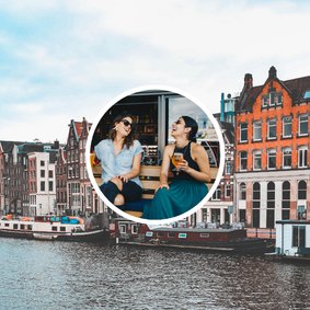 Fotokaart vierkant 2 foto's met cirkel