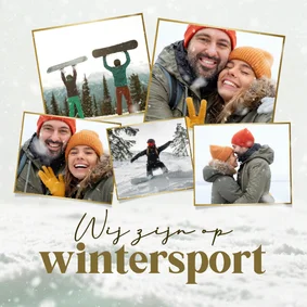 Fotokaart wintersport winter vakantie fotocollage sneeuw