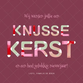Funky kerstkaart kerstsokken typografie knusse kerst