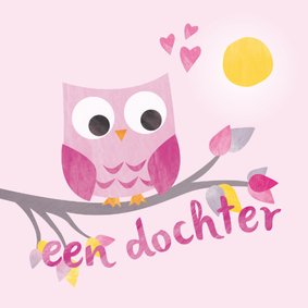 Geboorte dochter - roze uiltje