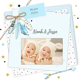 Geboorte tweeling veertjes jongen