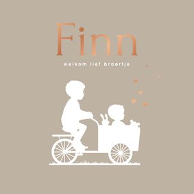 Geboortekaart broer met bakfiets