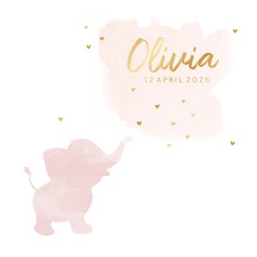 Geboortekaart olifantje watercolor