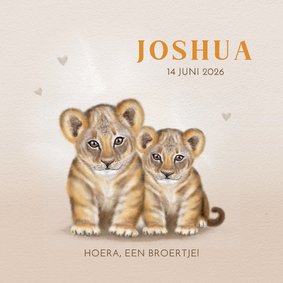 Geboortekaart welpje broertje-zusje