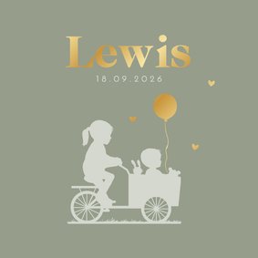 Geboortekaart zusje bakfiets av