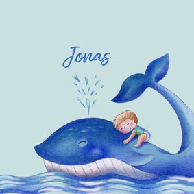 Geboortekaartje jongen met lieve walvis