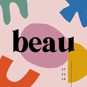 Geboortekaartje kunstzinnig abstracte vormen kleuren